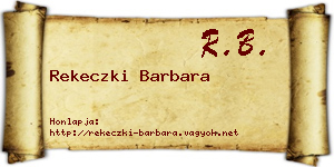 Rekeczki Barbara névjegykártya